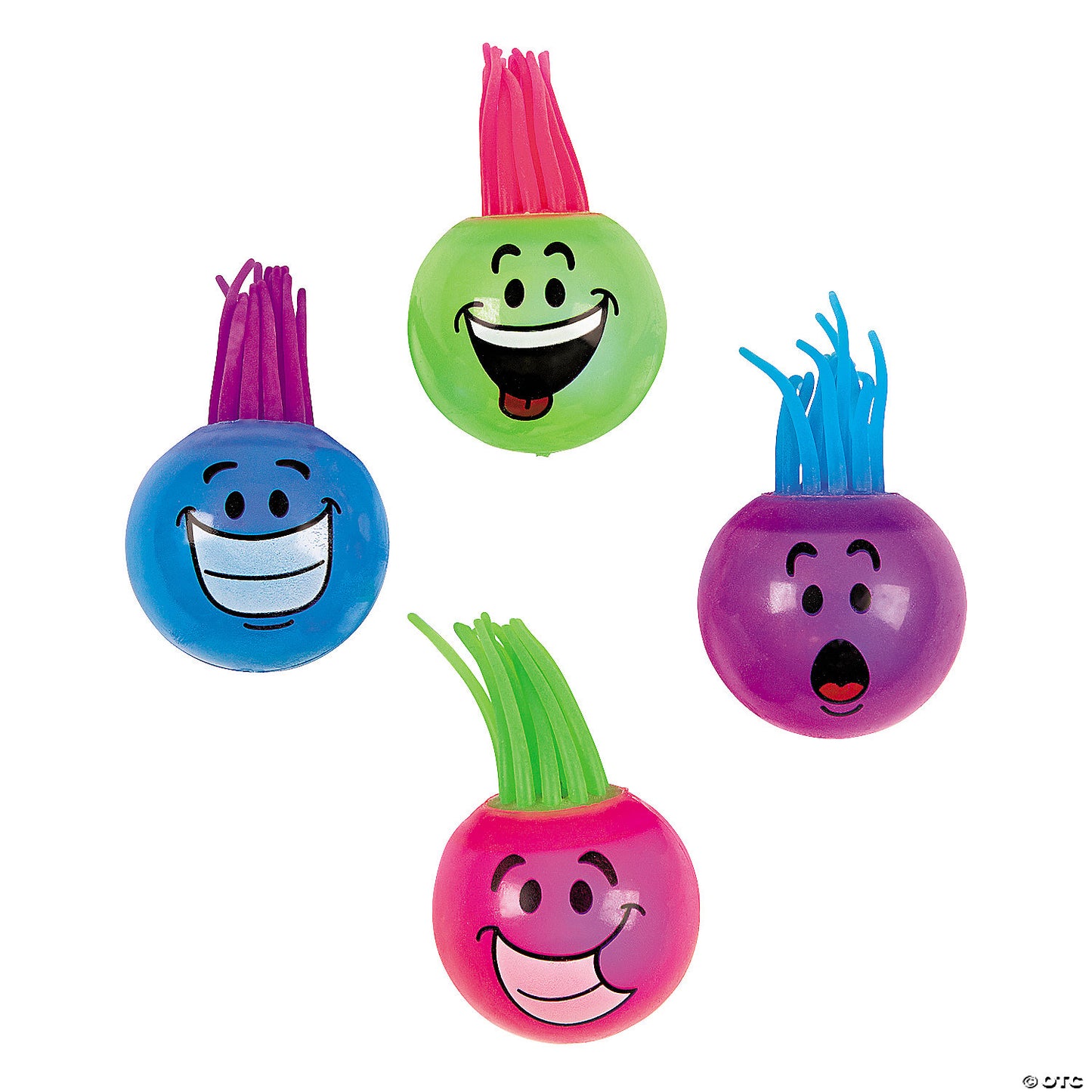 Mini Light-Up Funny Face Bouncy Ball Assortment - 12 Pc. | USA Decoration®