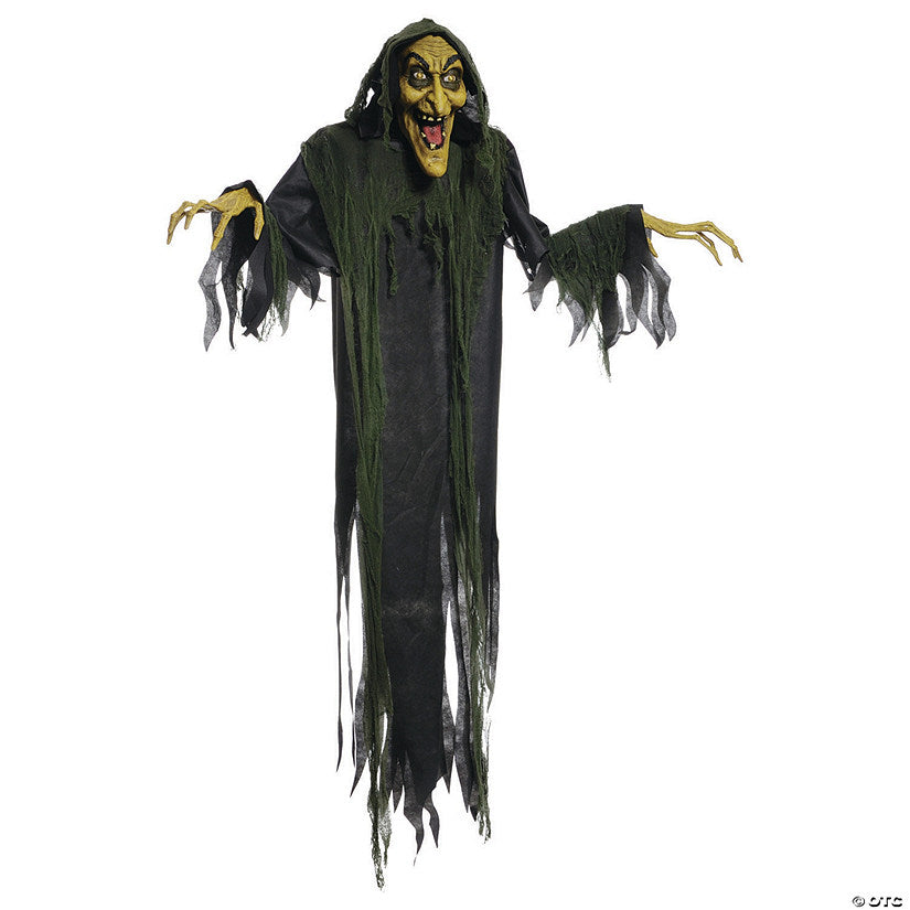 6 Ft. Hanging Scary Witch Animated Prop Halloween Decoration | USA Decoration®