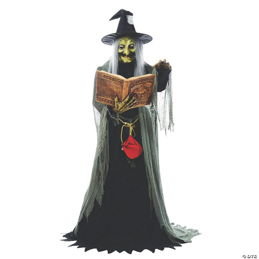 5.7' Animated Spell-Speaking Witch Halloween Decoration | USA Decoration®