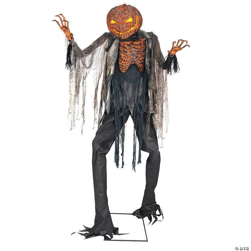 7 Ft. Scorched Scarecrow Animated Prop Standing Halloween Decoration | USA Decoration®