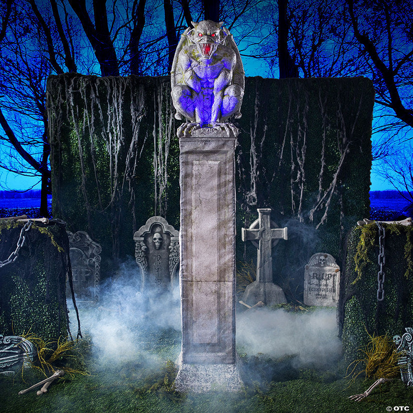 8 Ft. Animated Oversized Gargoyle Pillar Halloween Decoration | USA Decoration®