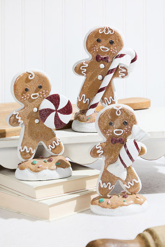 Resin Candy Gingerbread Men 7.5 Inch Christmas Decoration