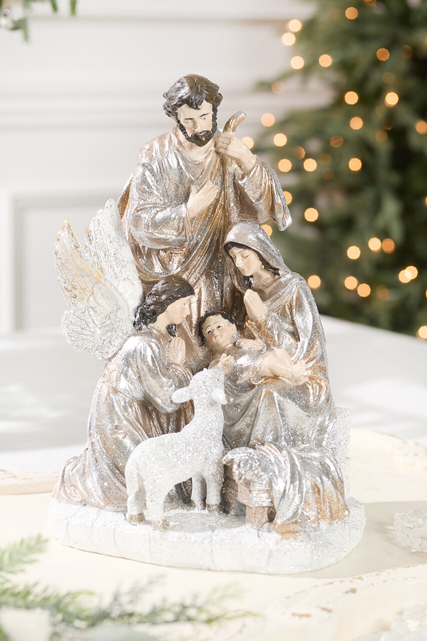 13.5” Resin Renaissance Holy Night Scene for Holiday Decor