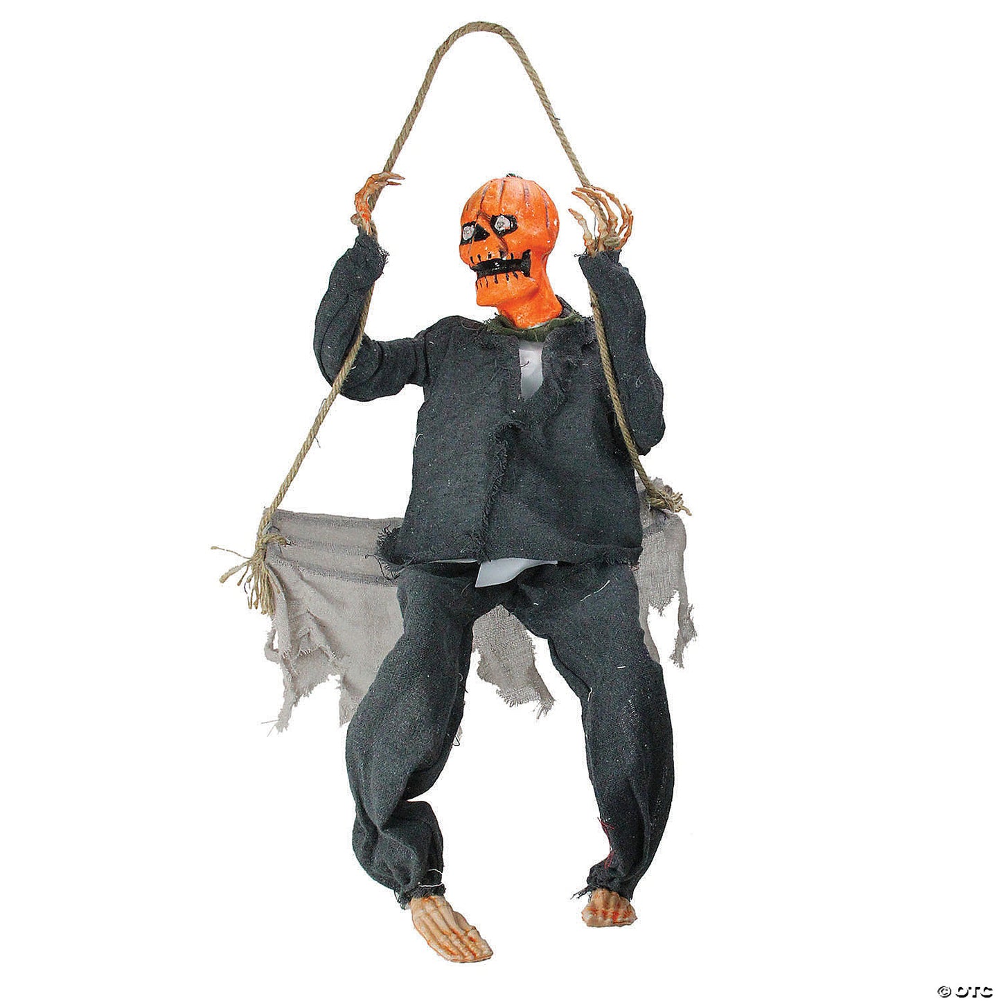 Northlight 28" Black and Orange Hanging Play Swing Pumpkin Man Halloween Decor | USA Decoration®