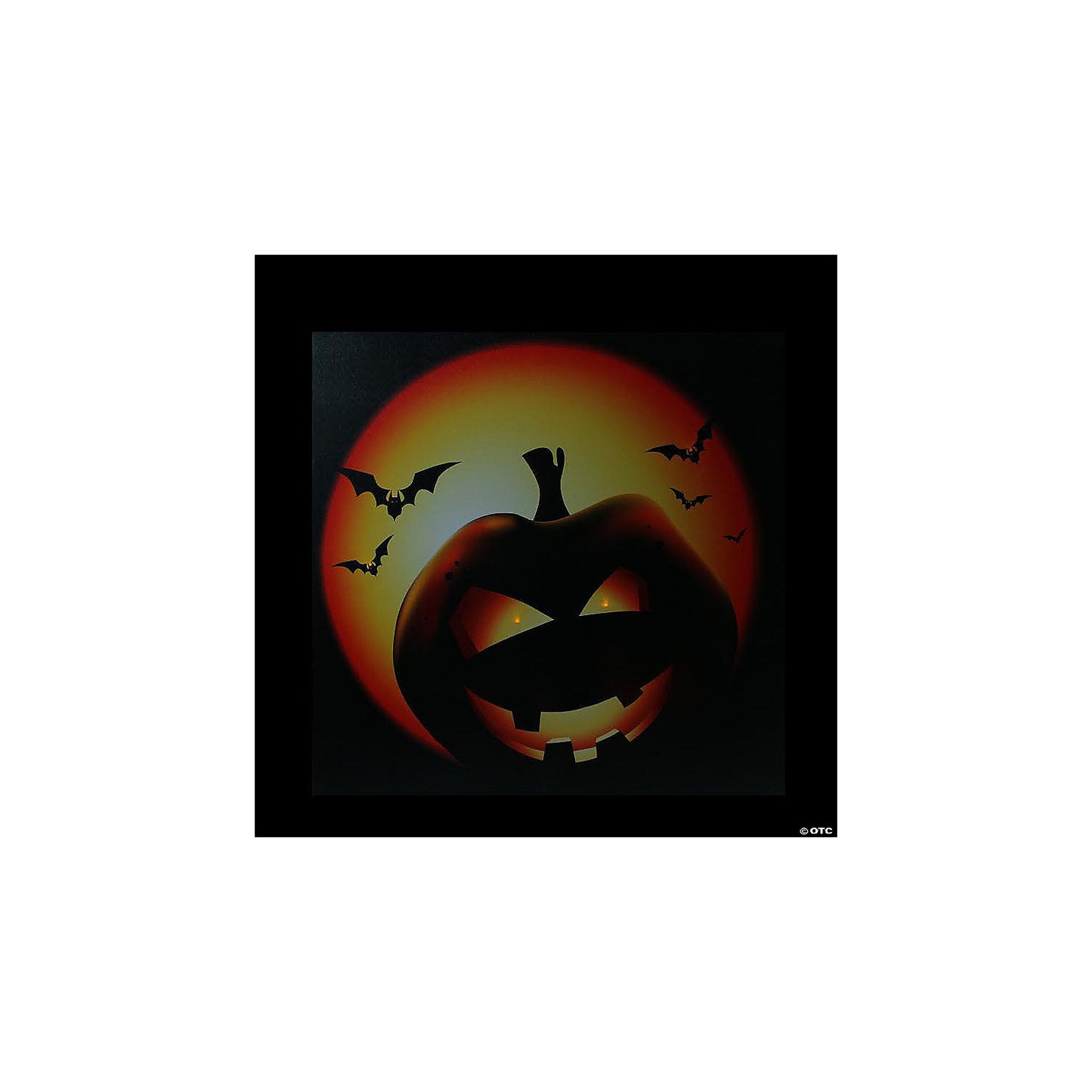 Northlight LED Lighted Bats and Jack-O-Lantern Halloween Canvas Wall Art 19.75" x 19.75 | USA Decoration®