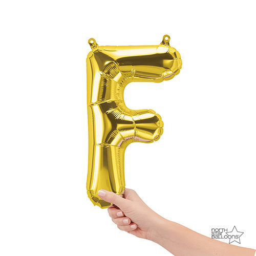 16 Inch Letter F | Northstar Gold Balloon | Party Decoration | Air-Filled Balloon
