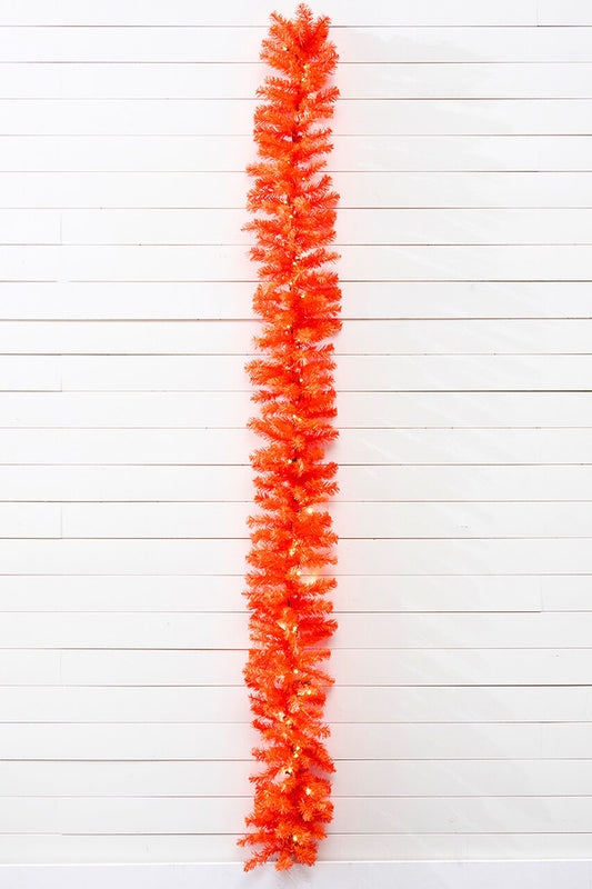 9' x 12" LED Orange Garland Halloween and Party Decor
