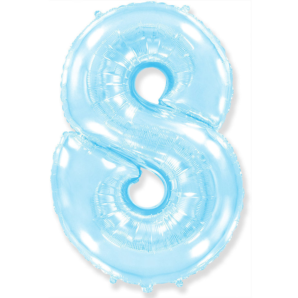 42 inch NUMBER 8 - LA BALLOONS - PASTEL BLUE | USA Decoration®