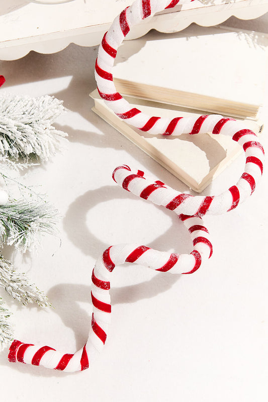 60" Red & White Candy Stripe Garland Sweet Holiday Decoration for Christmas Trees & Displays