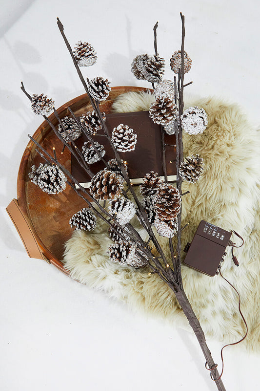 36" LED Pine Cone Branch Illuminated Decorative Pine Branch for Holiday and Home Décor