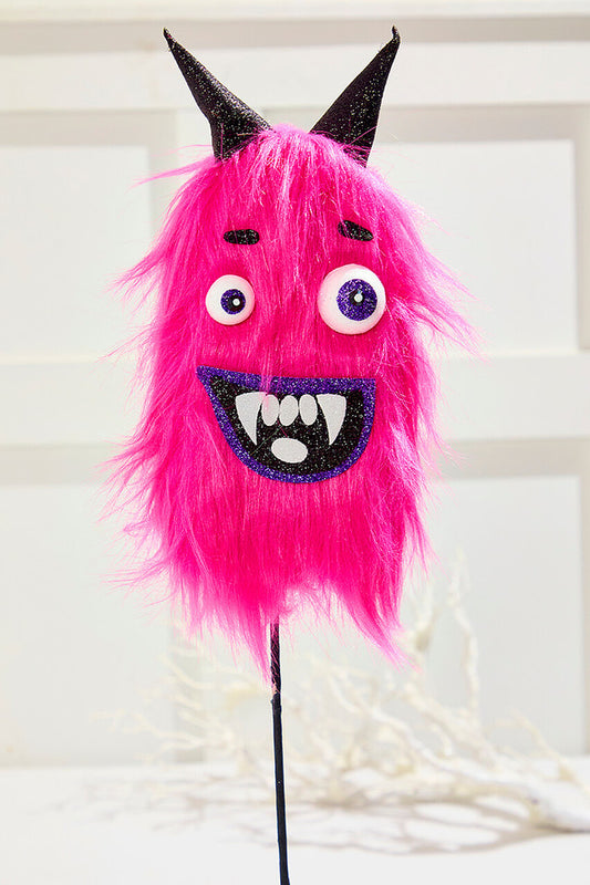 24" Pink Furry Monster Spray for Whimsical and Spooky Halloween Decorations