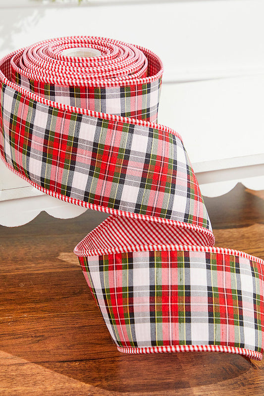 4" x 10 Yard Plaid Gingham Double-Sided Ribbon Classic Holiday Craft Ribbon