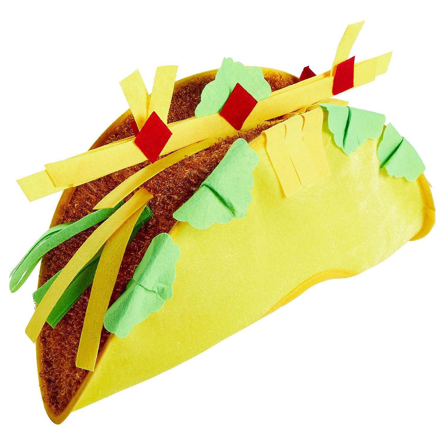 Plush Fiesta Taco Hat for Taco Tuesday, Halloween Costume Accessory, Cinco de Mayo Accessory, Adult Size