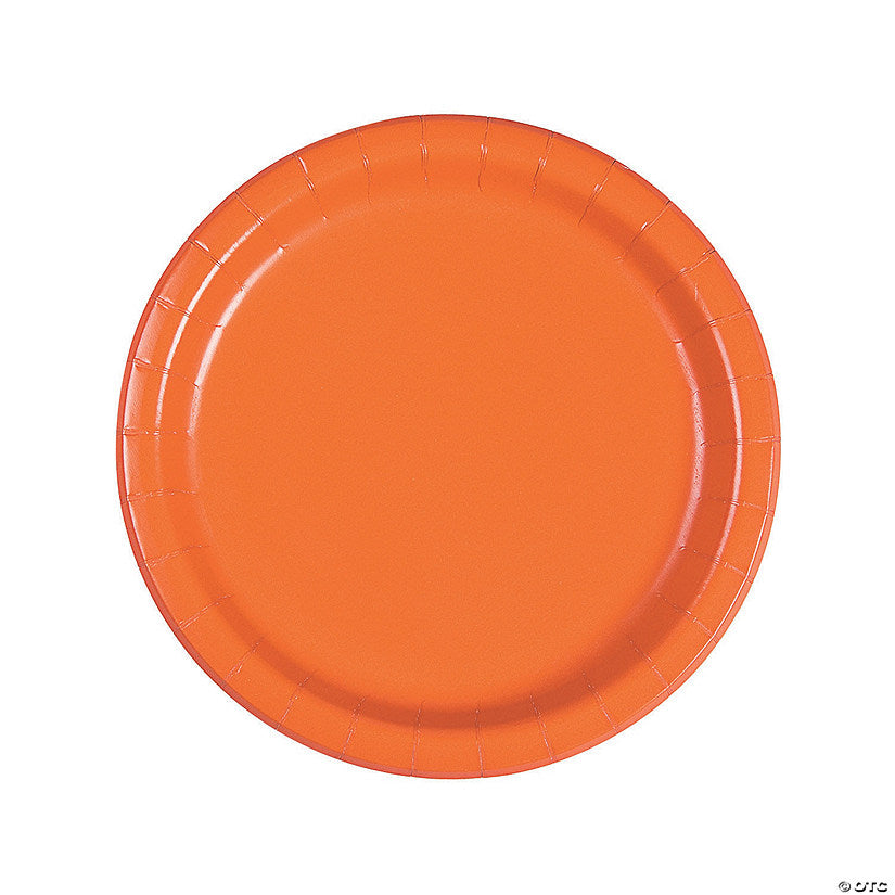 Pumpkin Orange Paper Dinner Plates - 24 Ct.
