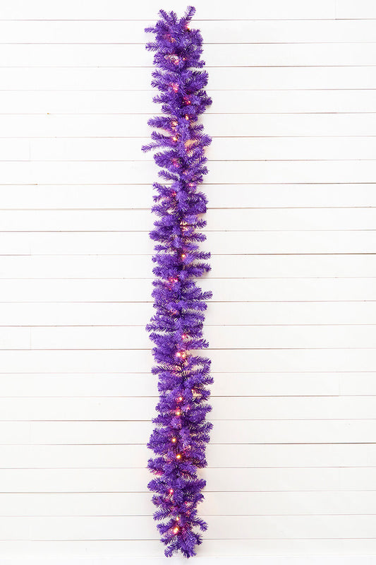 9' x 12" LED Purple Garland Holiday and Party Decor
