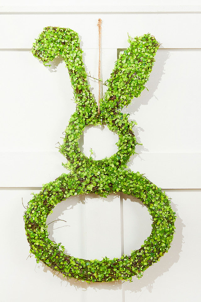 20" Thick Angel Vine Rabbit Wreath with Jute Hanger Rustic Easter & Spring Décor