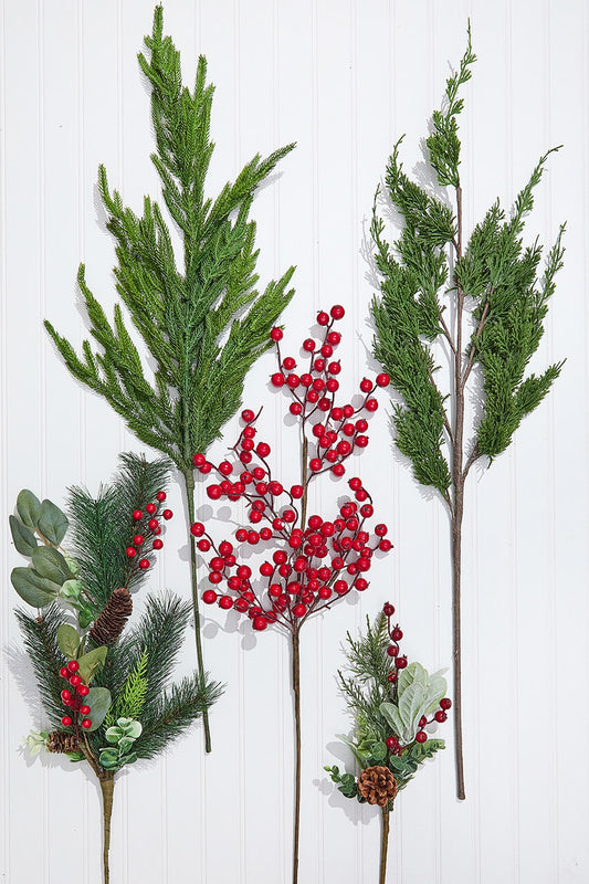 Red Rustic Sprays Mini Bundle Cozy Holiday Floral Accents