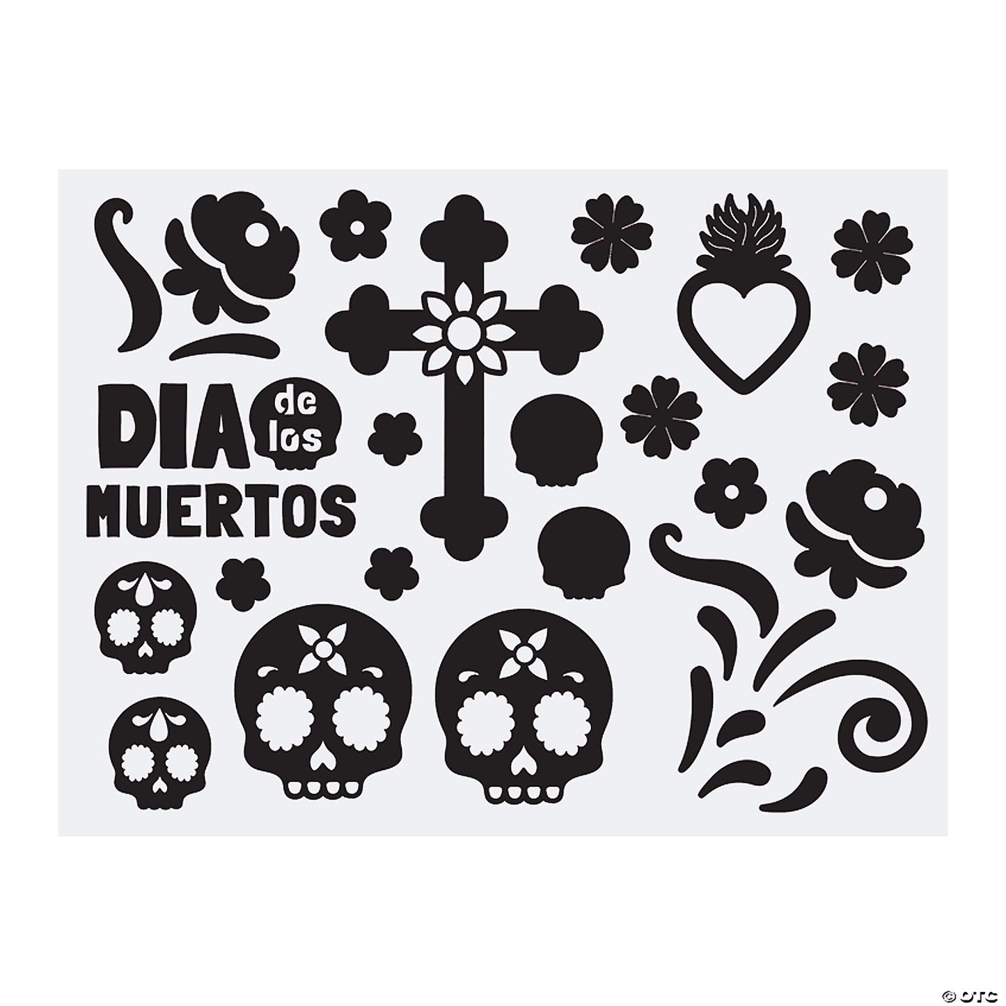 Religious Day of the Dead Halloween Mason Jar Decals - 24 Pc.