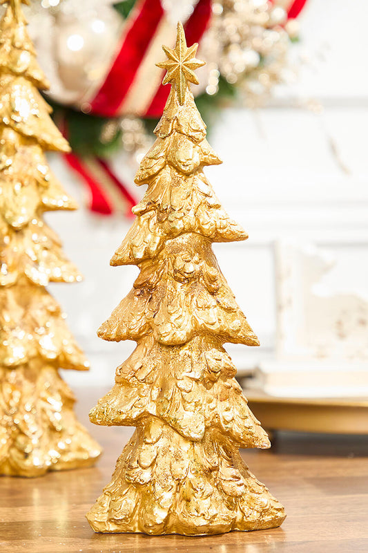 14" Gold Resin Gilded Tree Elegant Holiday Accent Décor