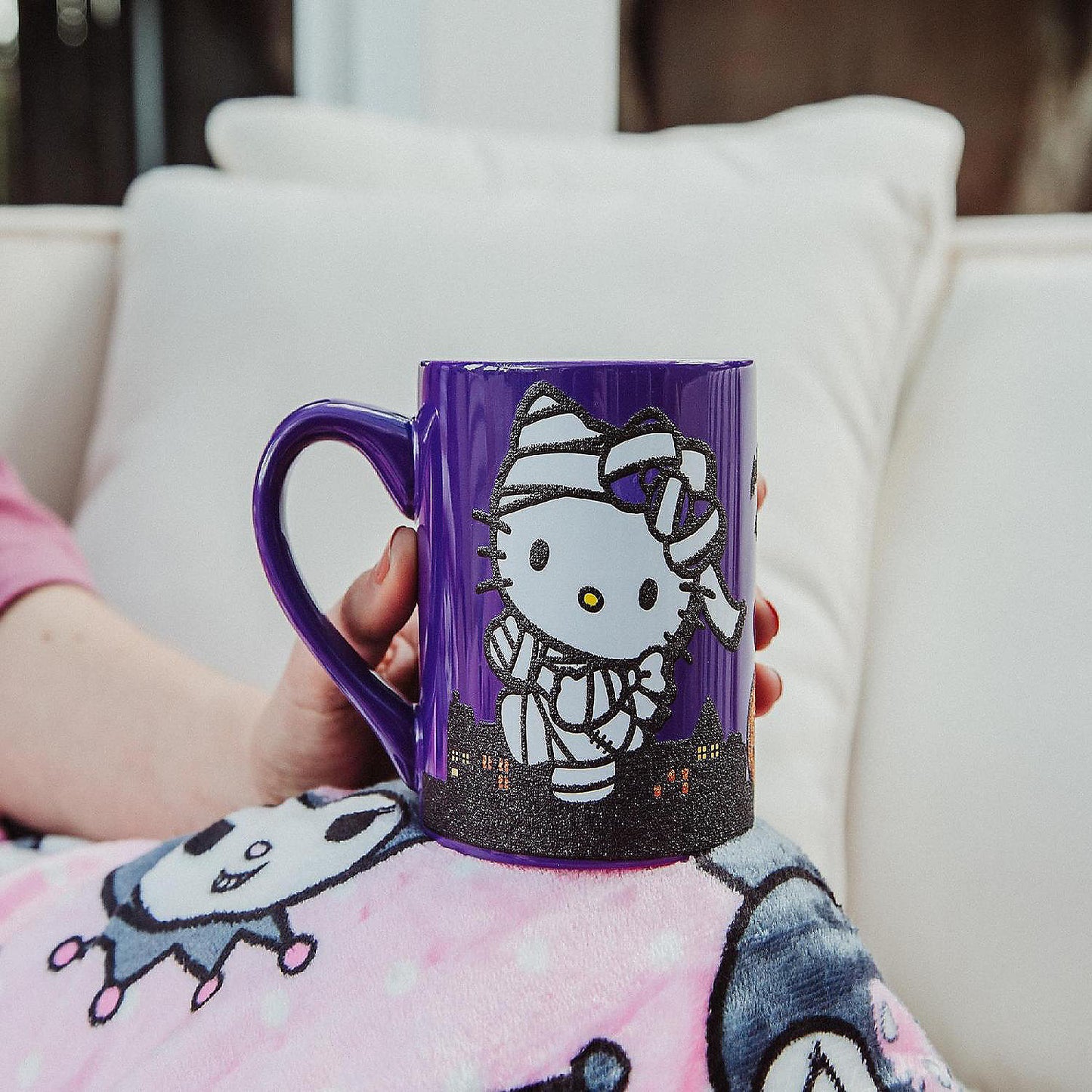 Sanrio Hello Kitty "Happy Halloween" Ceramic Glitter Mug Holds 14 Ounces | USA Decoration®