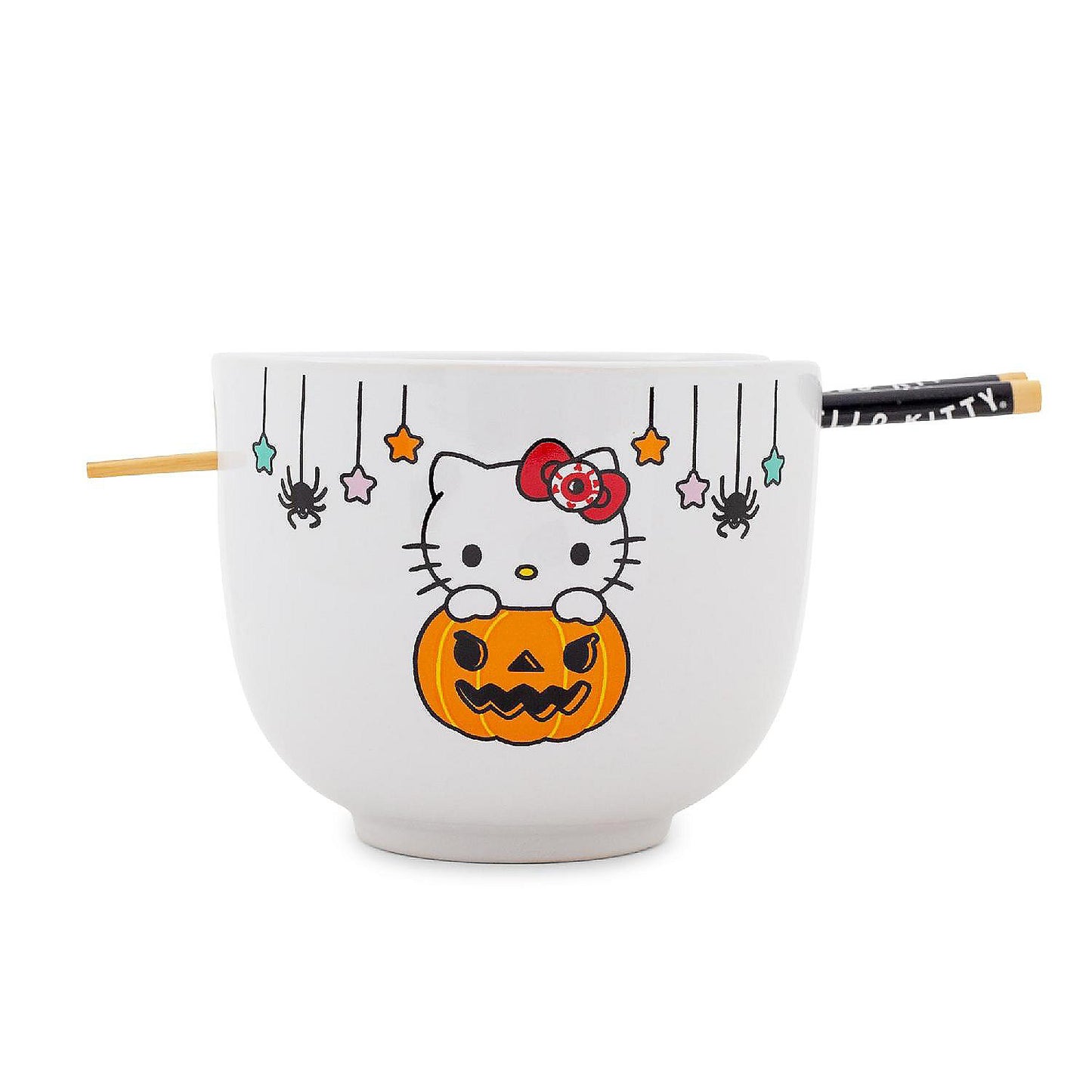 Sanrio Hello Kitty Pumpkin Boo 20-Ounce Ceramic Ramen Bowl and Chopstick Set | USA Decoration®