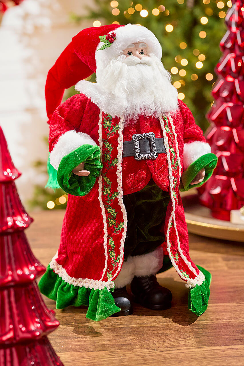 18" "Merry Kissmas" Standing Santa Christmas Decoration