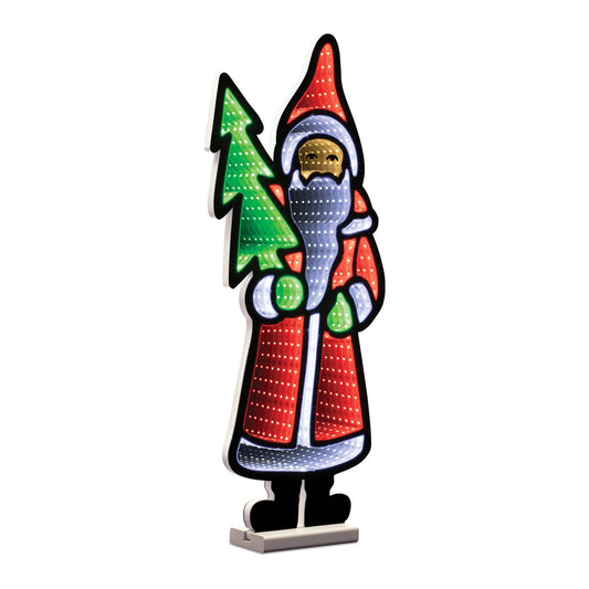 23.5 Inch Santa with Tree Infinity Light Holiday Decoration