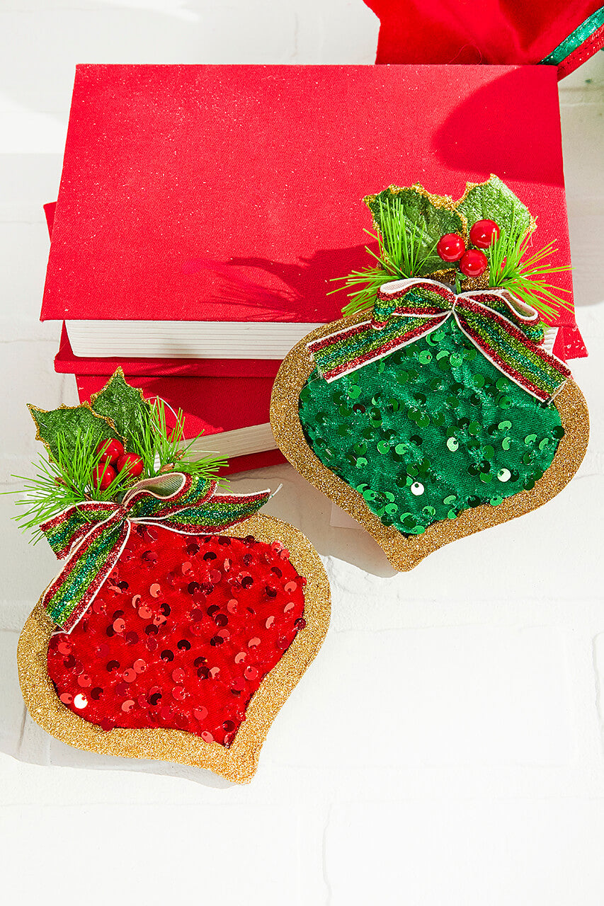 4 Inch Furry Orange Fabric Ball Ornament Christmas Decoration