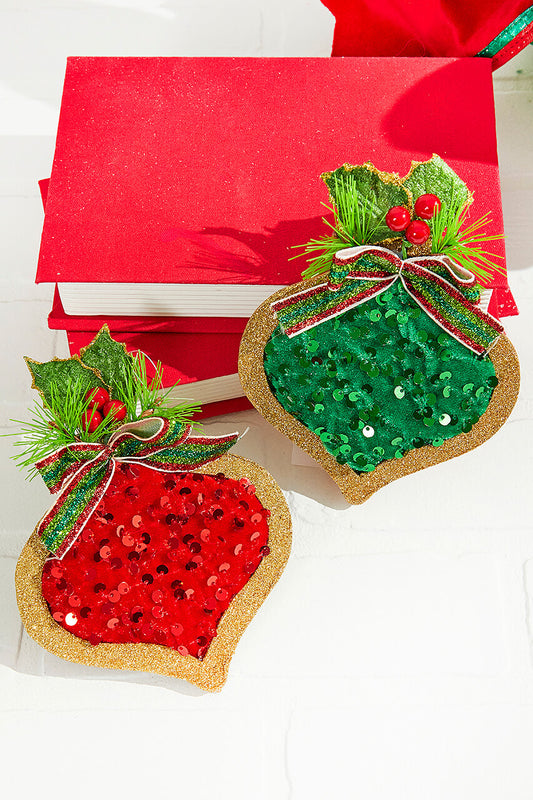 4 Inch Furry Orange Fabric Ball Ornament Christmas Decoration