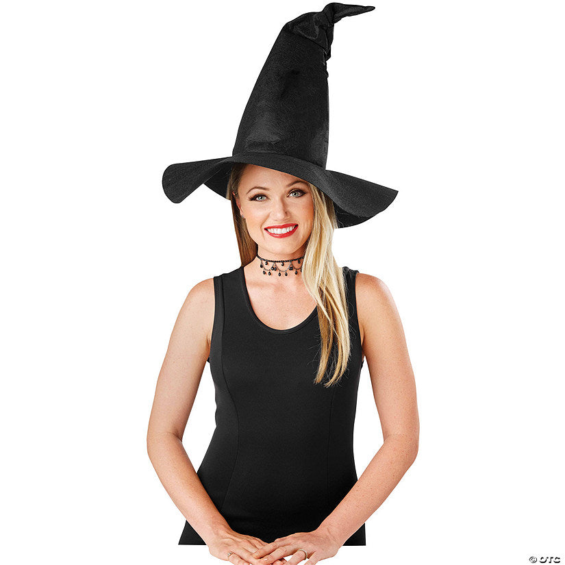 1 Piece(s): Adults Black Crooked Witch Hat | USA Decoration®