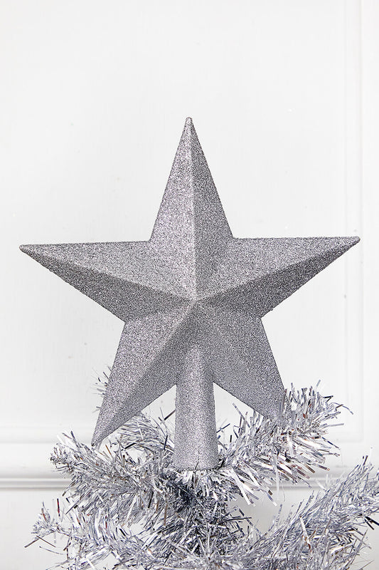 Silver Shatterproof Tree Topper Ornament Set Durable Holiday Decoration for Christmas Trees