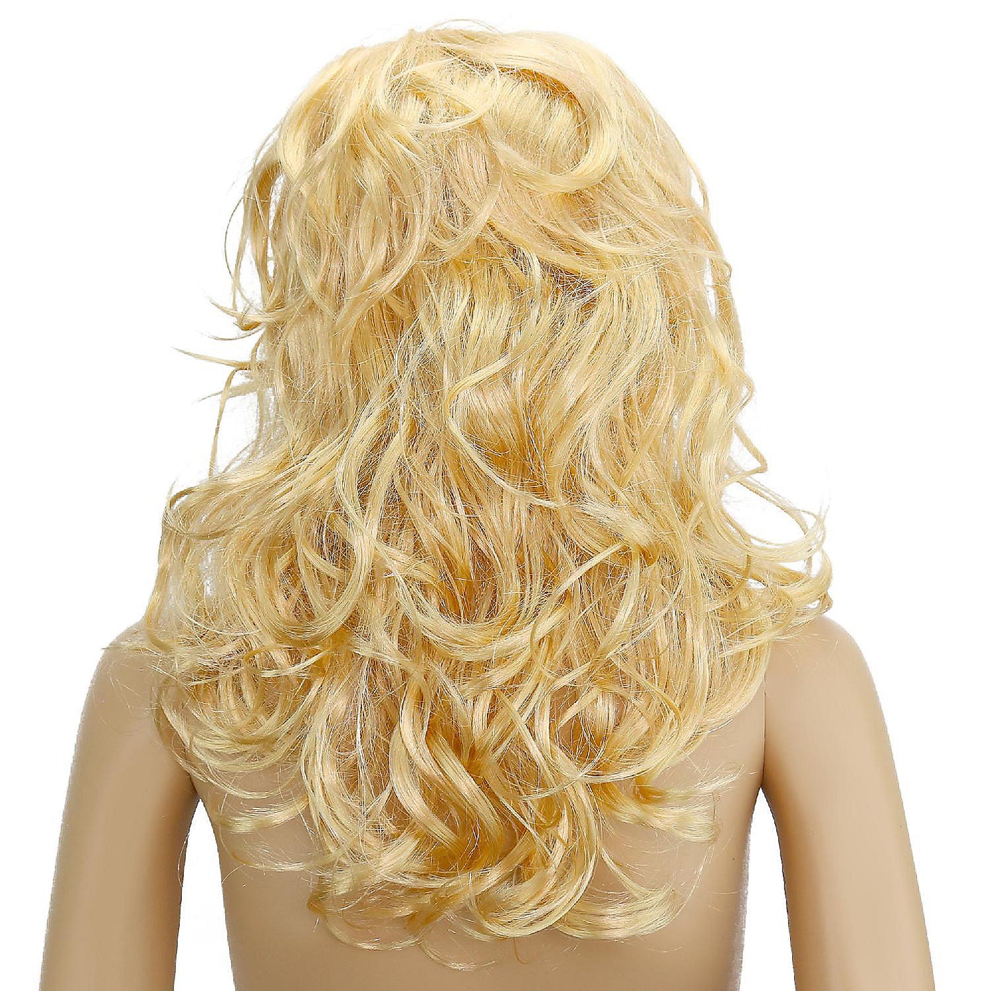 Skeleteen Curly Blond Wavy Wig - Long Curls Yellow Blonde Princess Goddess Wigs with Bangs for Kids and Adults | USA Decoration®