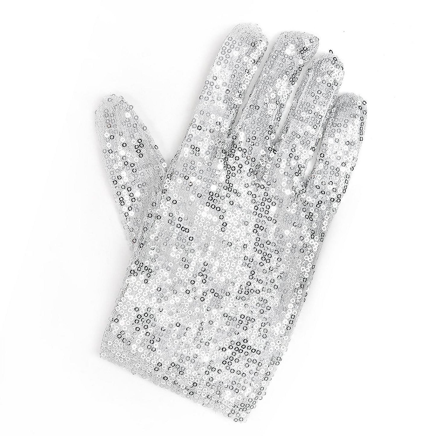 1 Piece(s): Skeleteen Michael Jackson Sequin Glove - White Right Handed Glove Costume Accessory - 1 Piece | USA Decoration®