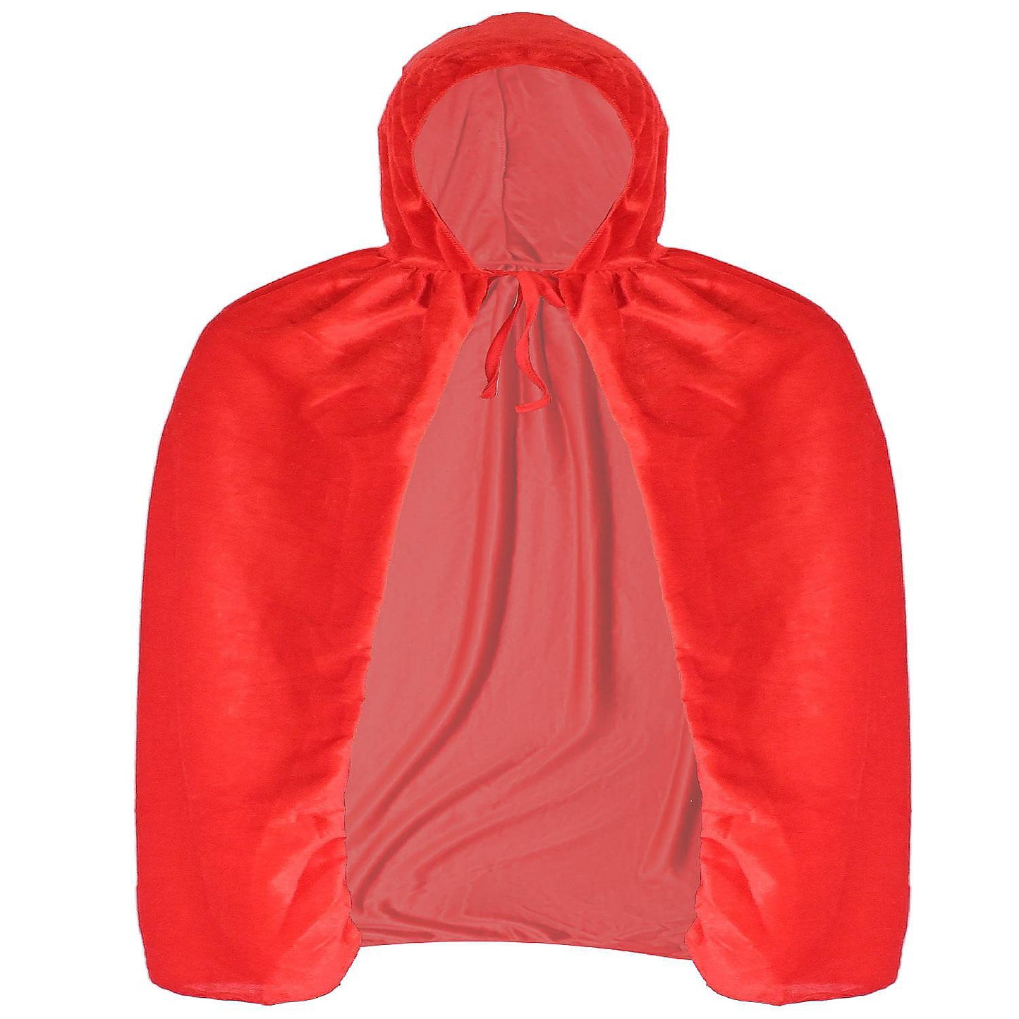 Skeleteen Red Velvet Hooded Cape - Kids Long Velour Vampire and Superhero Halloween Costume Cloak with Hood for Boys and Girls | USA Decoration®