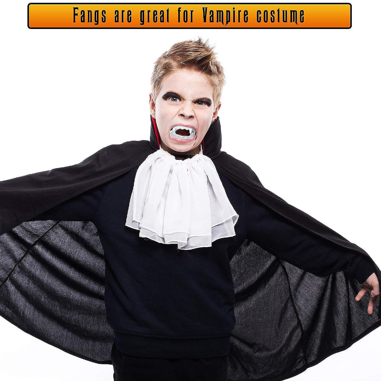 Skeleteen White Sharp Vampire Fangs - Dracula Monster Teeth for Party Favors and Supplies - 12 Pack | USA Decoration®
