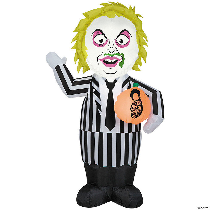 1 Piece(s): 42" Airblown® Inflatable Beetlejuice™ Beetlejuice with Pumpkin Halloween Outdoor Yard Decoration | USA Decoration®