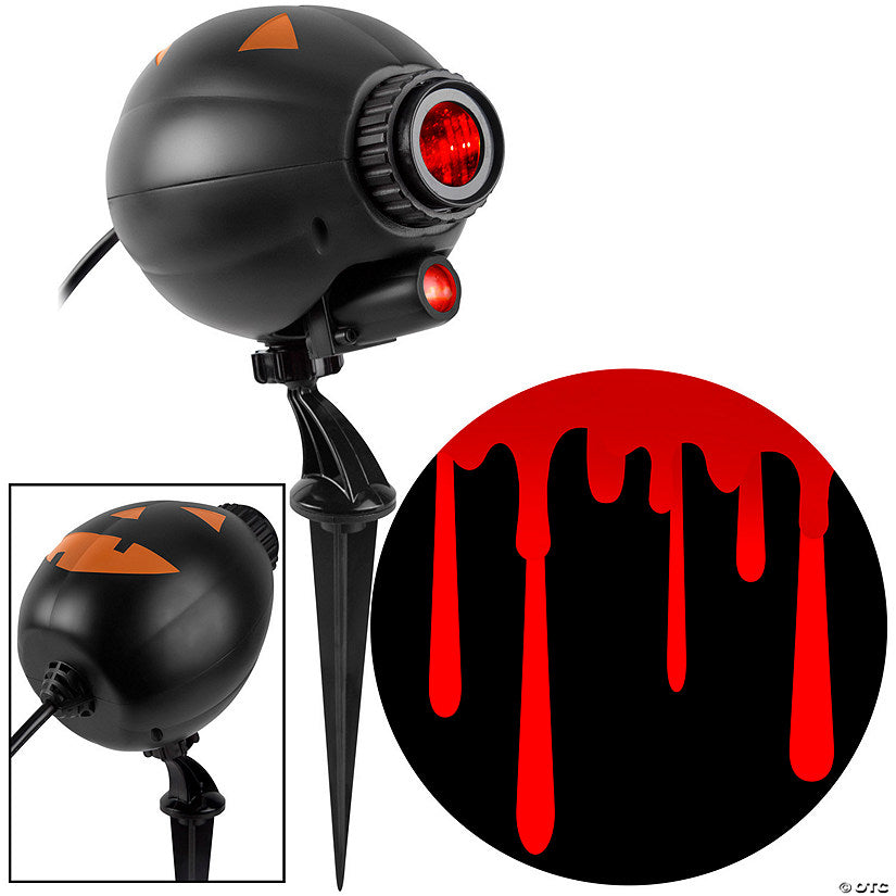 12" Lightshow Halloween Cascading Red Blood Drip Projection Light Halloween Outdoor Yard Decoration | USA Decoration®