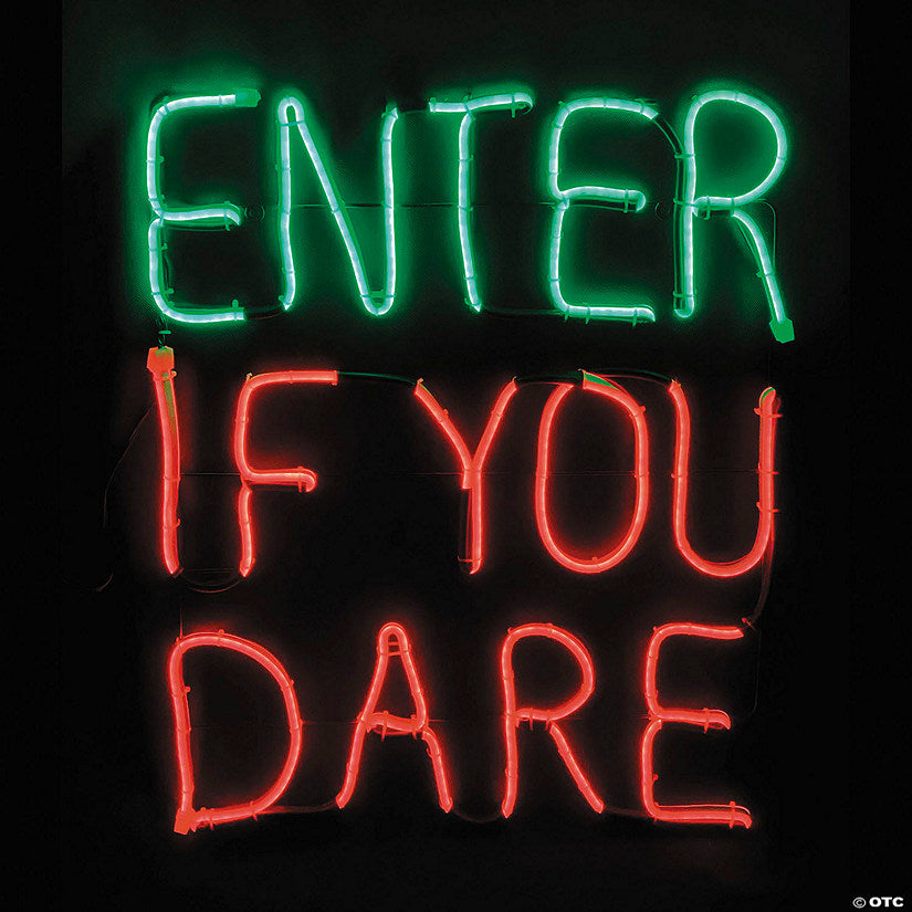 16" x 20" Enter If You Dare LED Sign Halloween Decoration | USA Decoration®