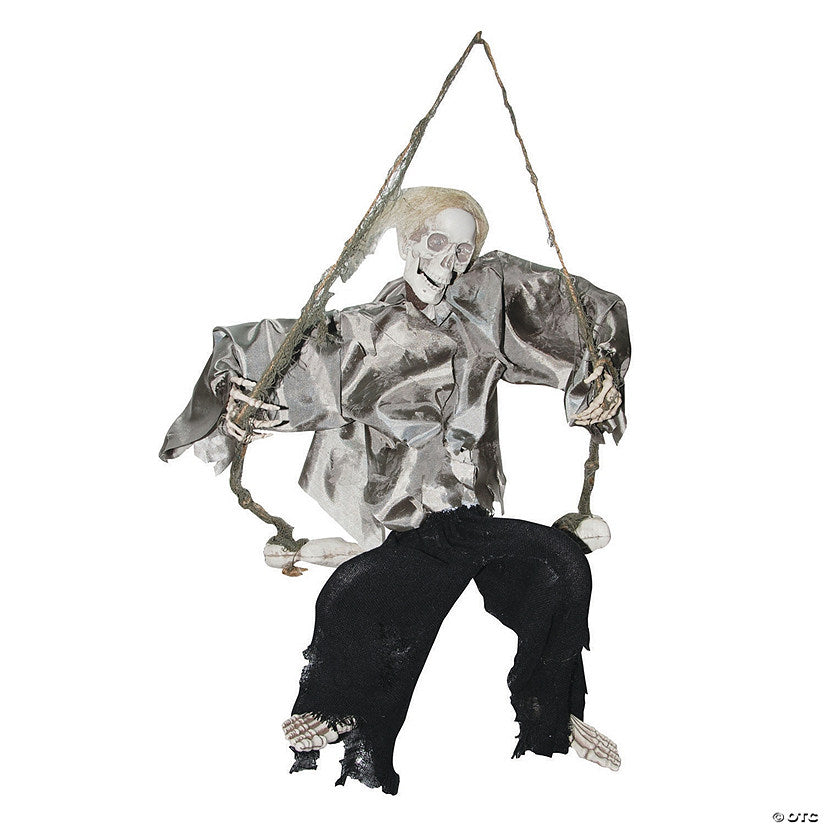 36" Animated Light-Up Kicking Reaper on Swing Halloween Decoration | USA Decoration®