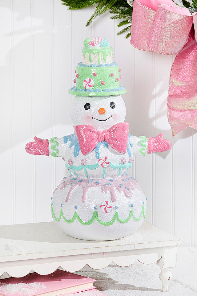 17.5" Resin Candylicious Snowman With Bowtie – Decor