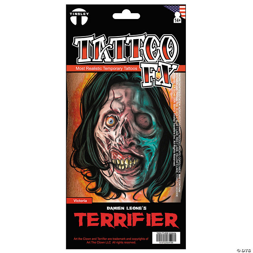 Tinsley Transfers Terrifier 3™ Victoria Temporary Tattoo | USA Decoration®