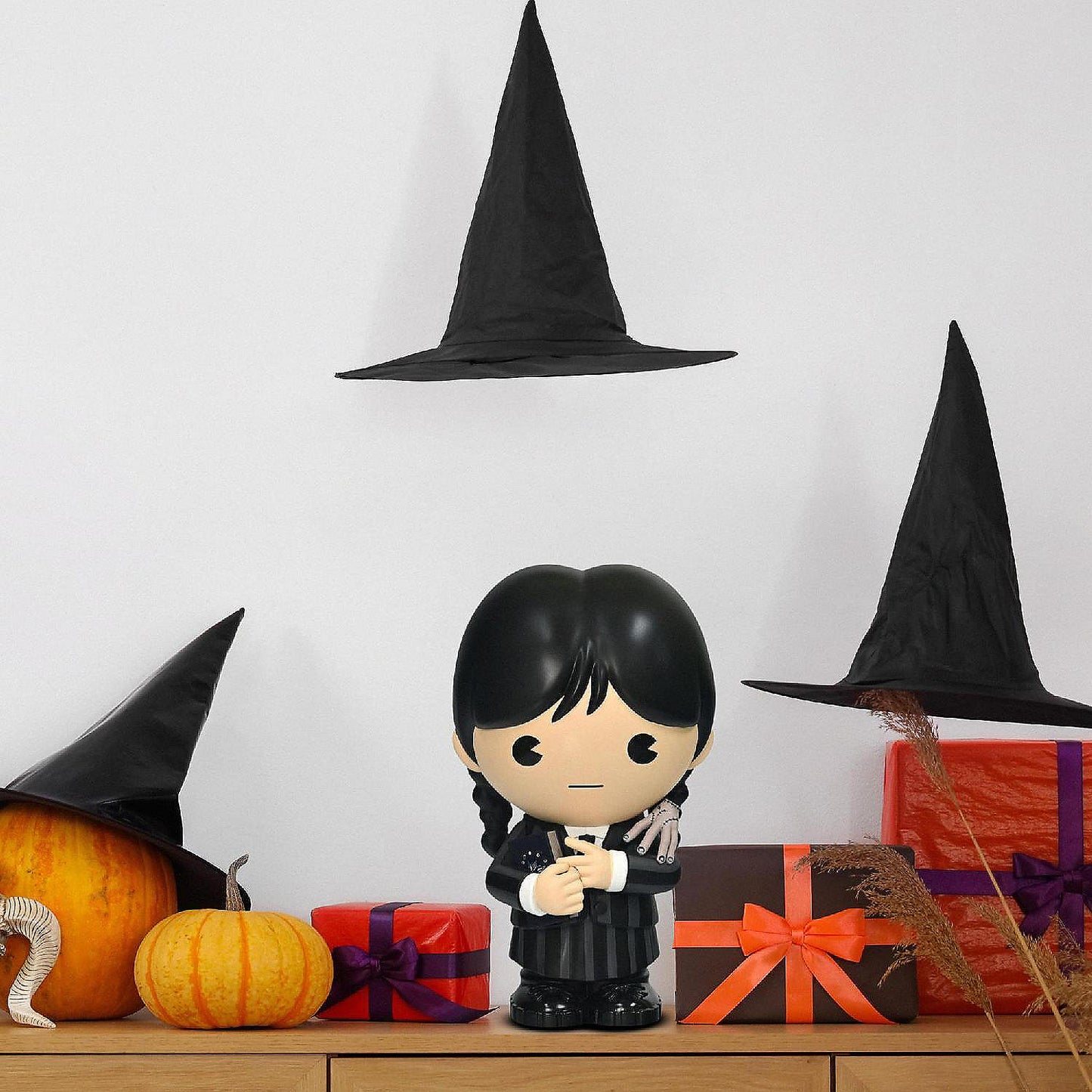 The Addams Family Wednesday With Thing 8 Inch PVC Figural Bank | USA Decoration®