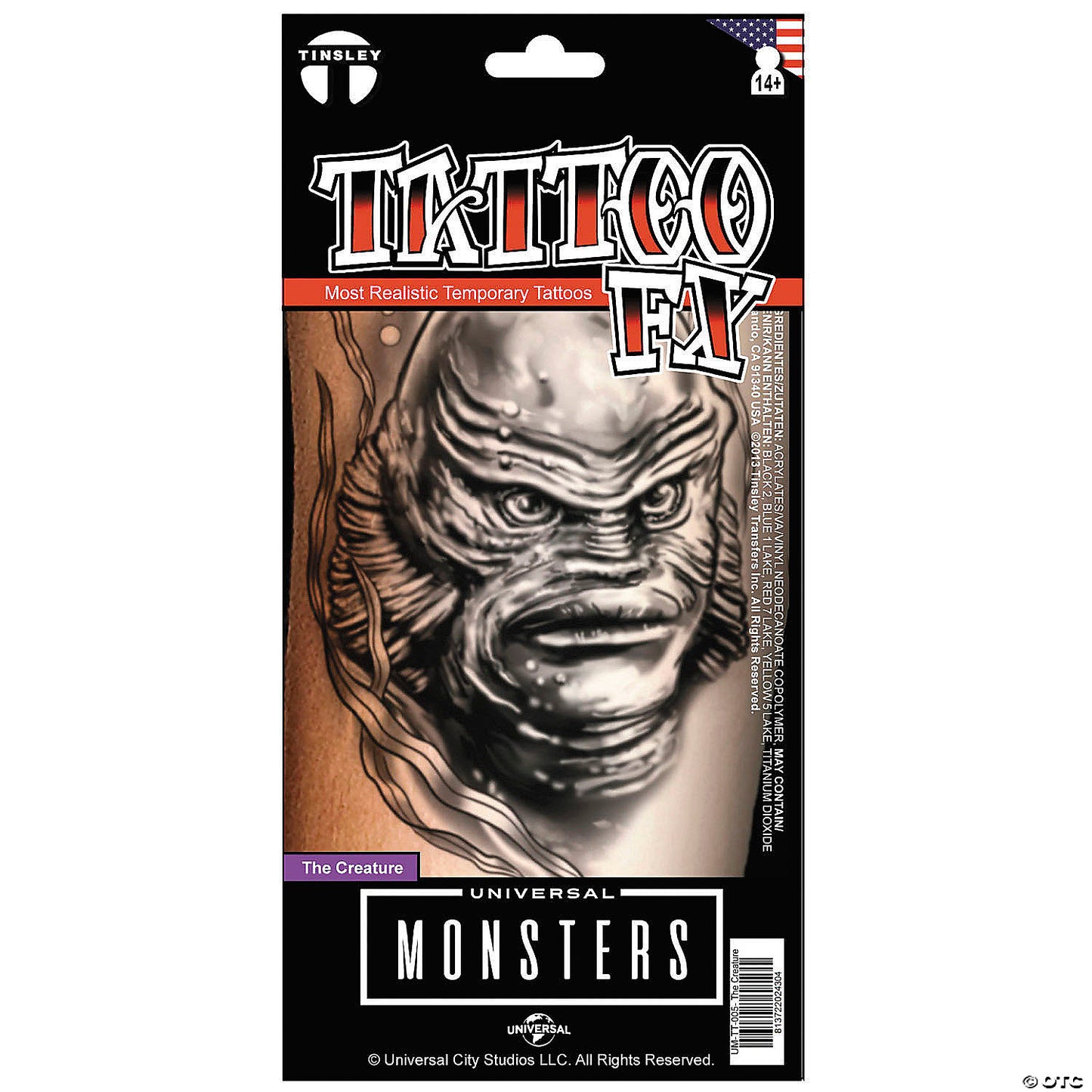 Tinsley Transfers Universal Monsters™ The Creature from the Black Lagoon™ Temporary Tattoo