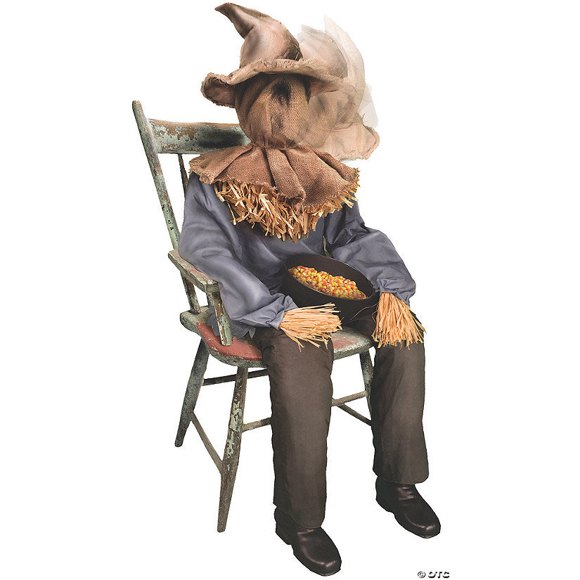 4 Ft. 5" Sitting Animated Scarecrow Prop Halloween Decoration | USA Decoration®