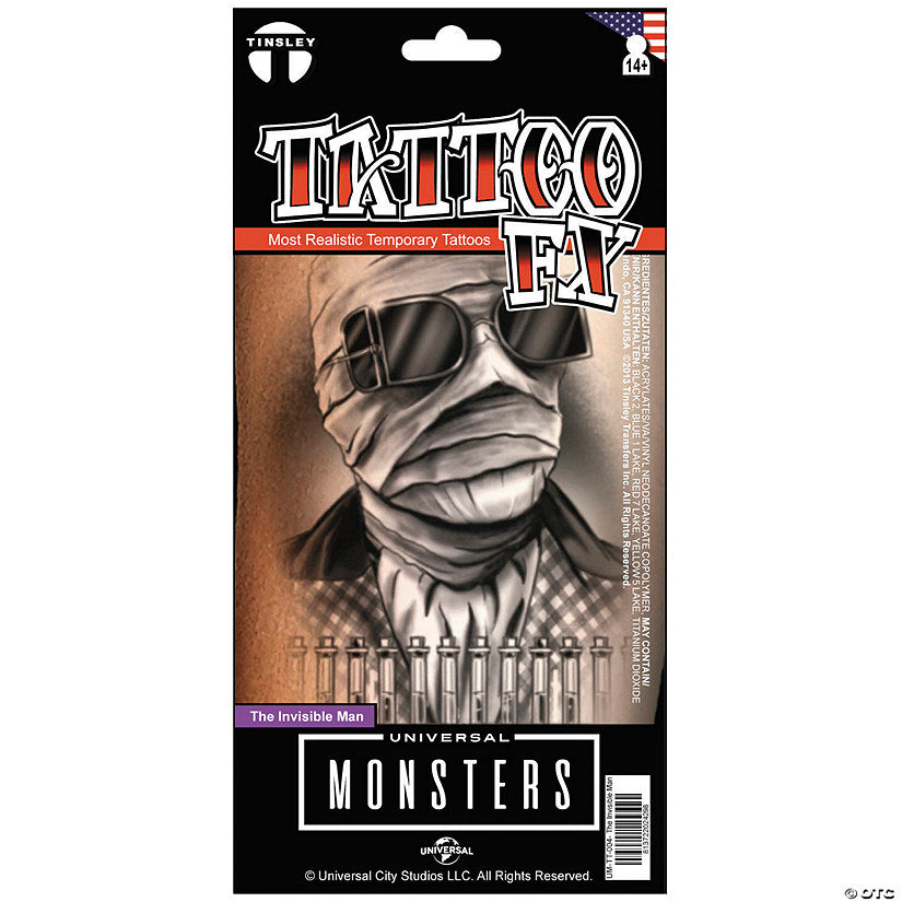 Tinsley Transfers Universal Monsters™ The Invisible Man™ Temporary Tattoo | USA Decoration®
