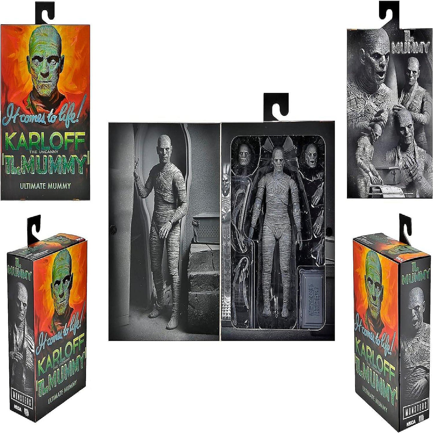 Universal Monsters 7 Inch Scale Action Figure The Mummy (Black White) | USA Decoration®