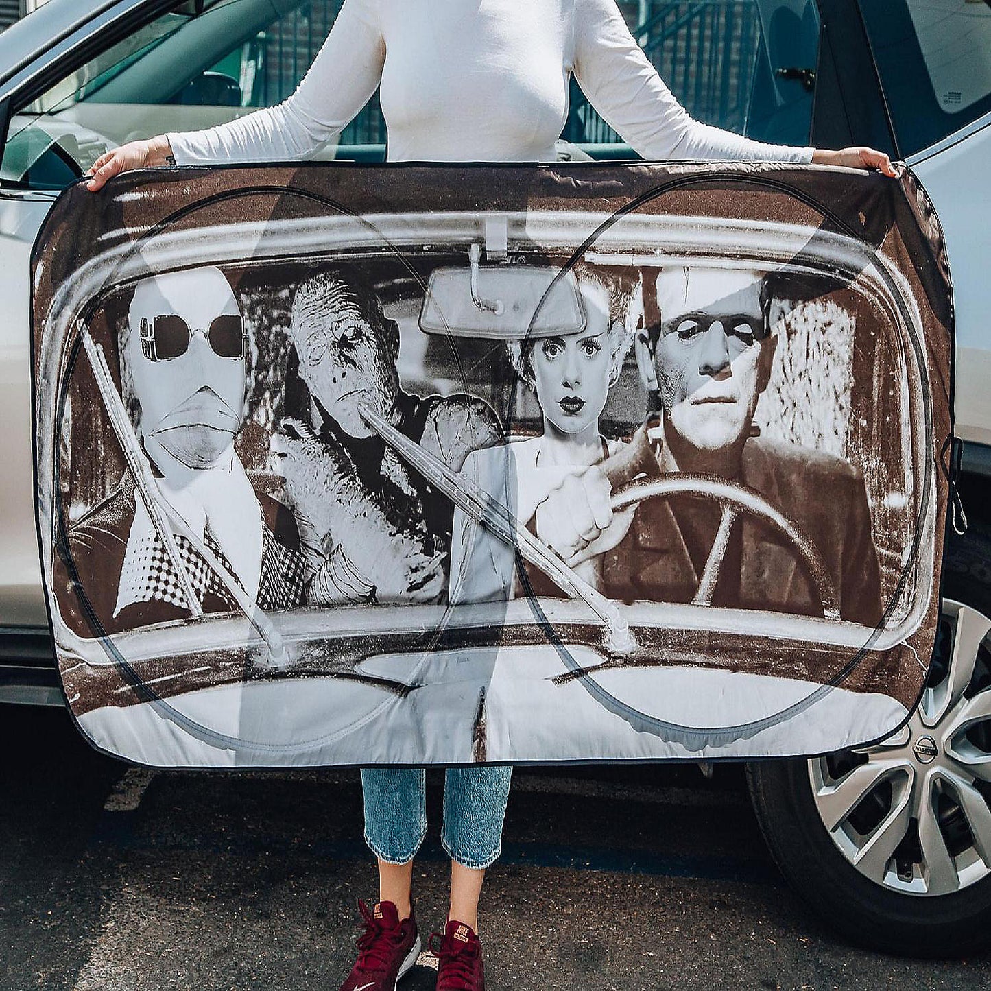 Universal Monsters Sunshade for Car Windshield 64 x 32 Inches | USA Decoration®