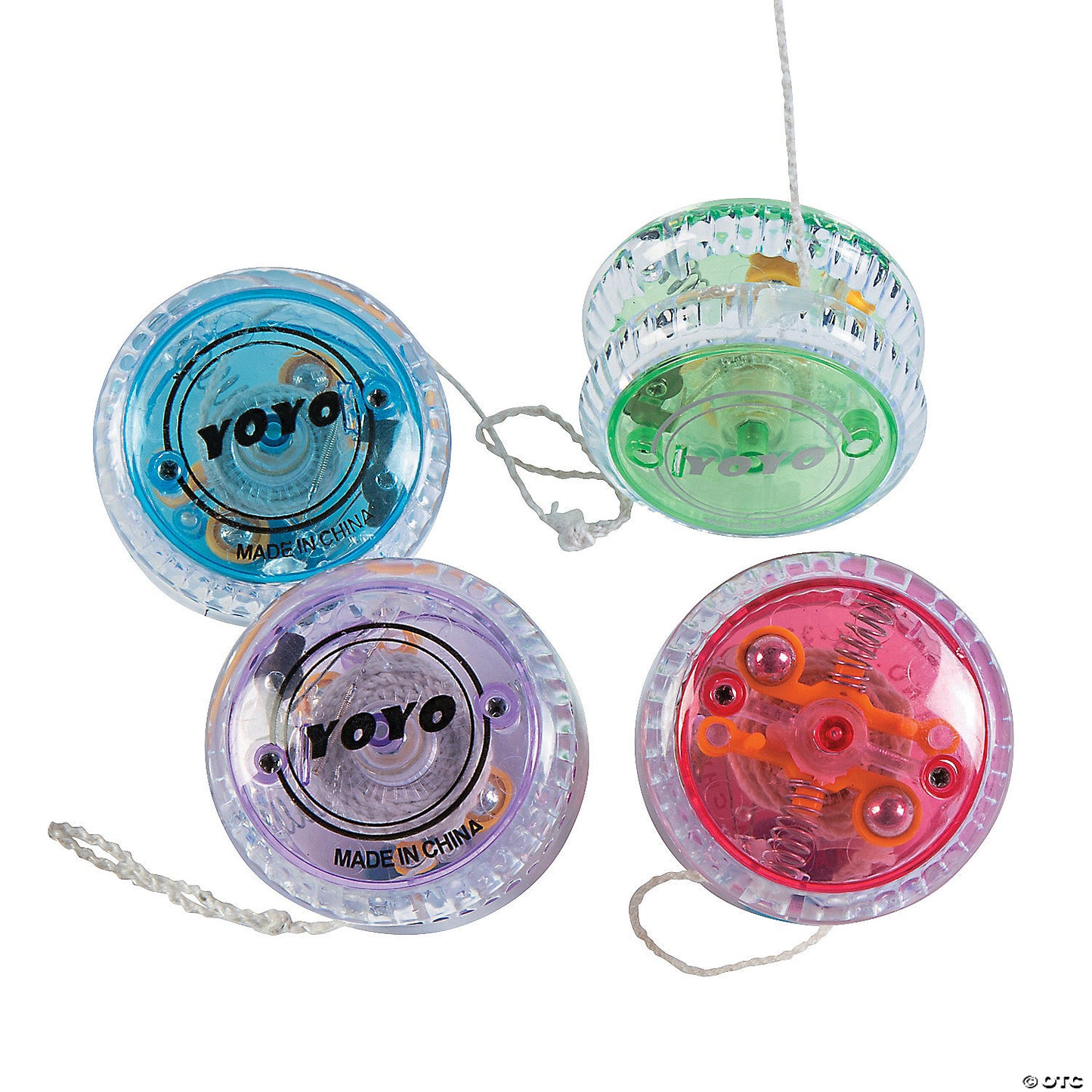 Vibrant Colorful Light-Up Champion Plastic YoYos - 12 Pc. | USA Decoration®