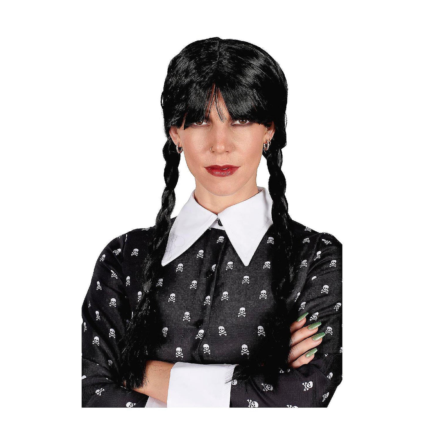 Wednesday Inspired Gothic Girl Black Braided Black Adult Costume Wig | USA Decoration®