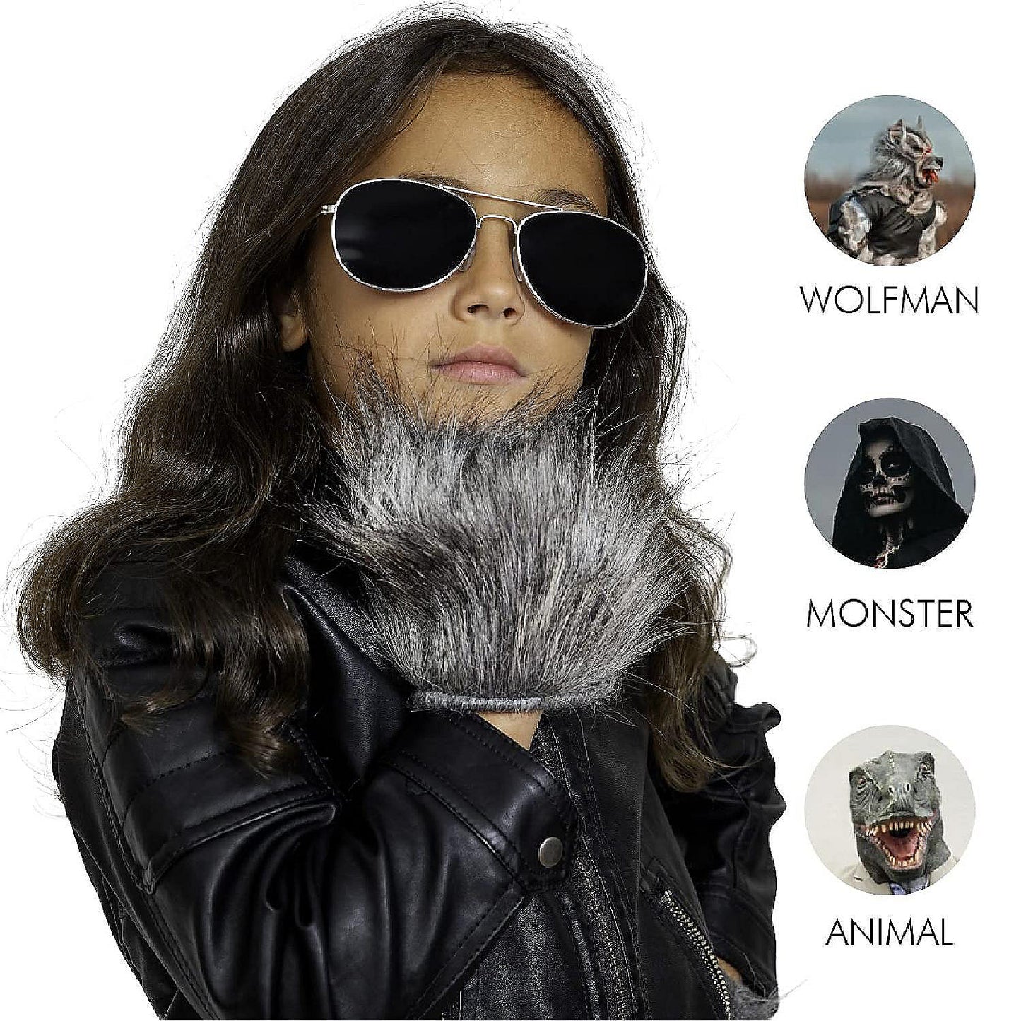 Wolf Paw Costume Gloves - Grey Hairy Werewolf Claw Cuffs Hands Monster Animal Hand Paws Costume Accessories for Kids and Adults | USA Decoration®